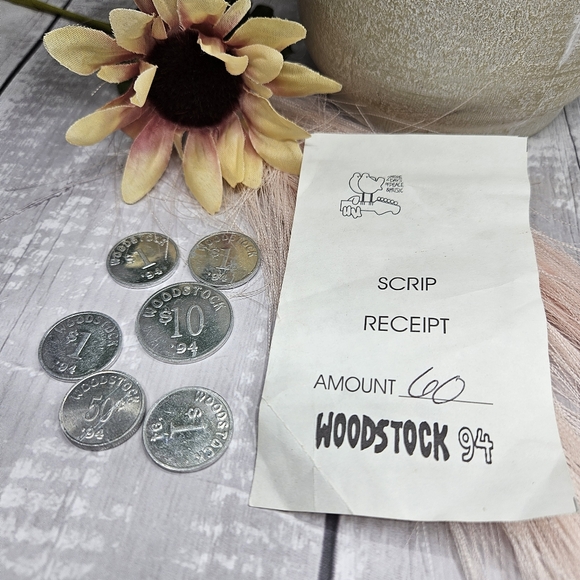 Woodstock 94 25th anniversary trade in silver coin money RARE and receipt collec wfdjnjc.com